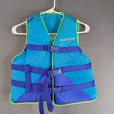 Stearns Wake Force Ski Vest Youth Long Blue Teal 50-90 lbs Type III PFD 29-27