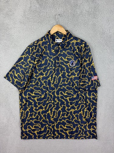 VGA Collection Veteran Golfers Association Polo Shirt Mens XL Blue Abstract Golf
