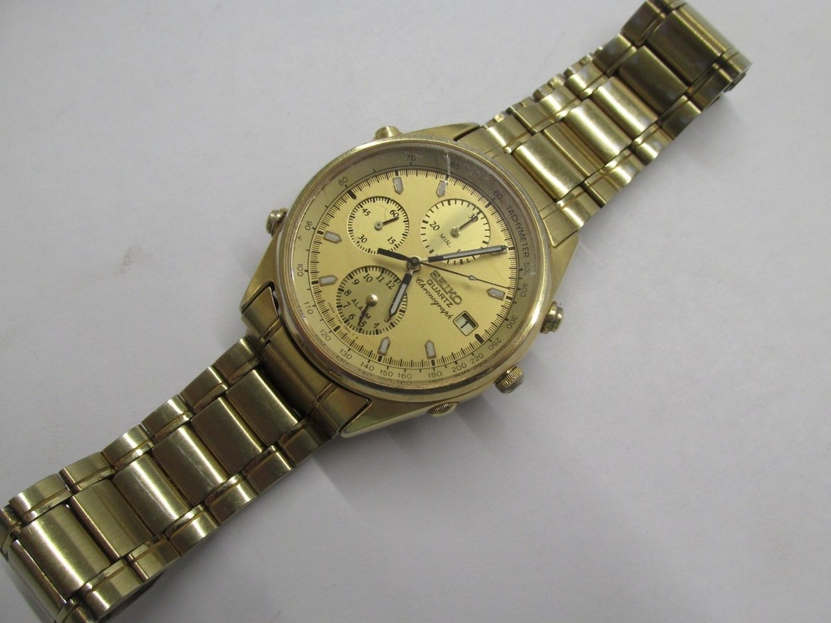 1990s SEIKO 7t32-7B30 100m vintage quartz chronograph japan