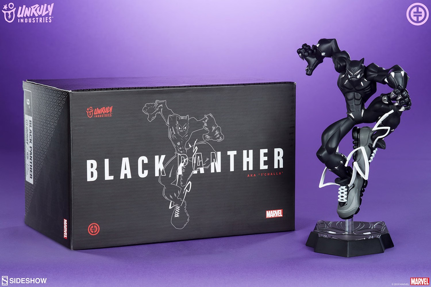 UNRULY INDUSTRIES BLACK PANTHER T'CHALLA DESIGNER STATUE BY TRACY TUBERA *NEW!* thumbnail 8