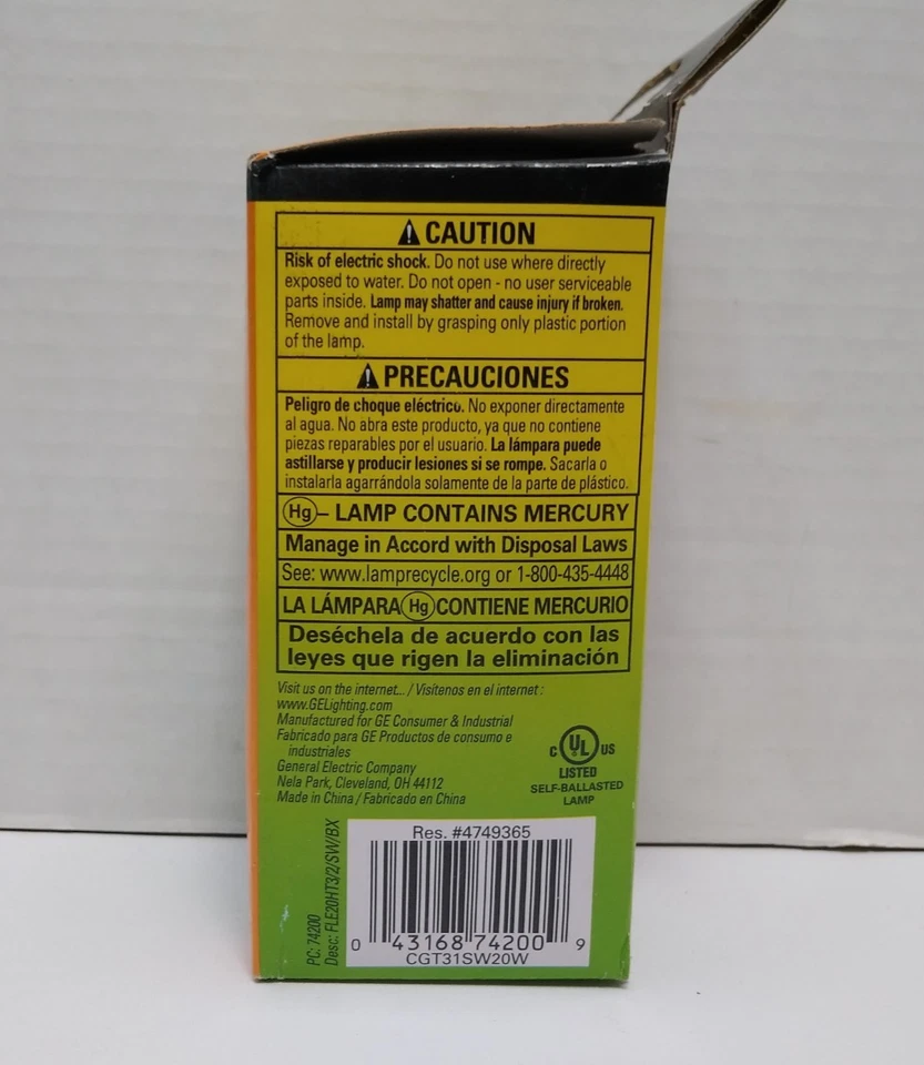 General Electric Energy Smart Mini Spiral CFL Bulb 20 Watt, 1200 Lumens NIB - Image 3 of 3