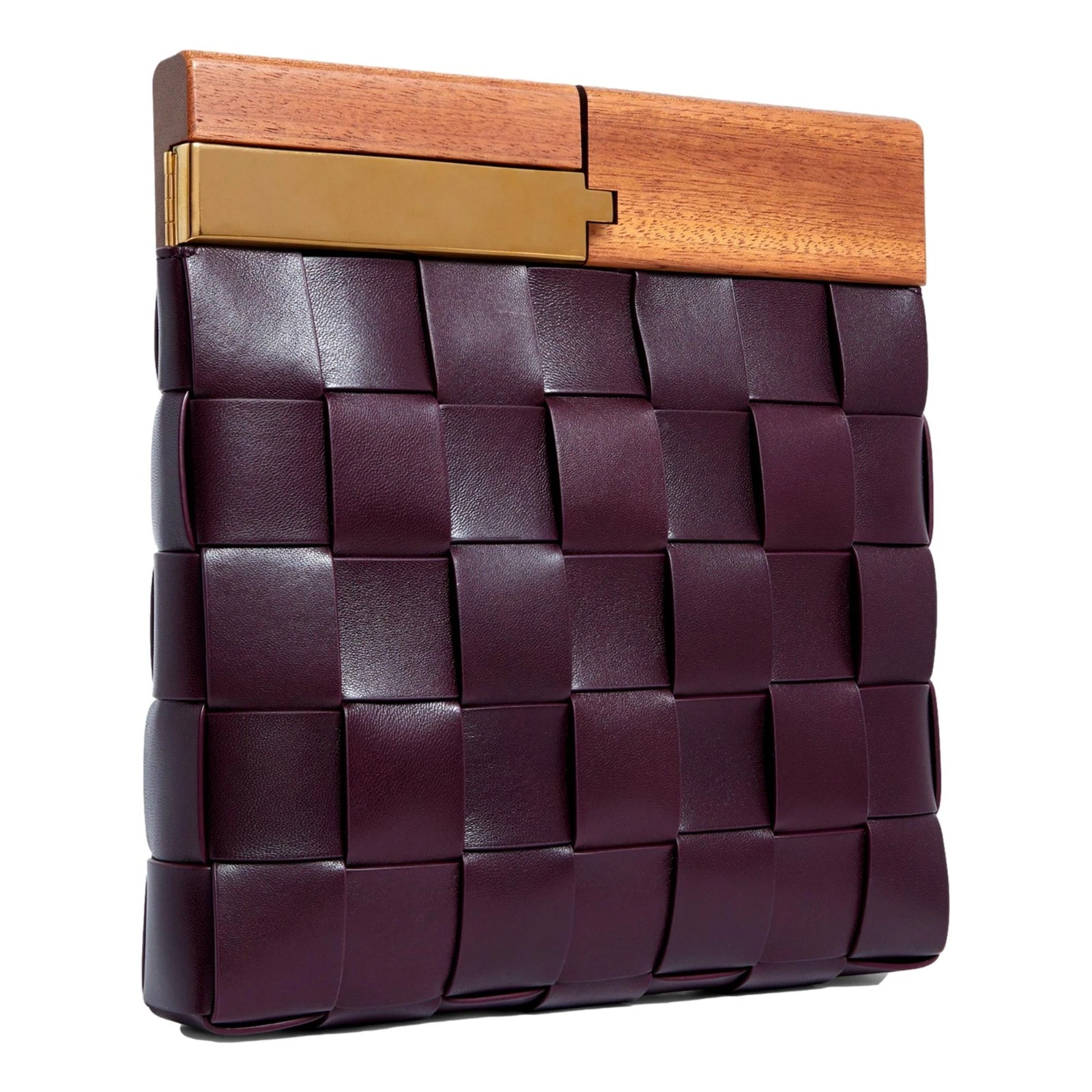 Bottega Veneta — Bottega Veneta BV Snap Burgundy Mogano Grape Leather Handbag 647747 Italy New