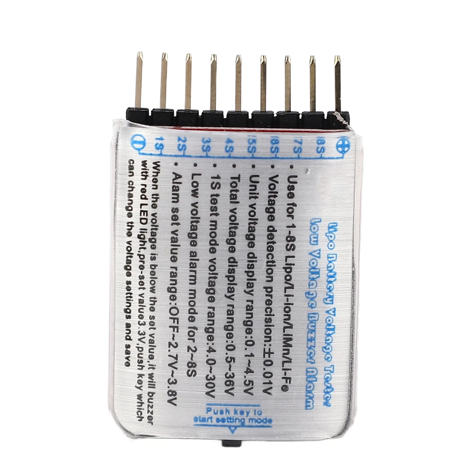 RC Battery Low Voltage Buzzer Alarm Lipo Battery Voltage Tester Moniteur De - Bild 2 von 4