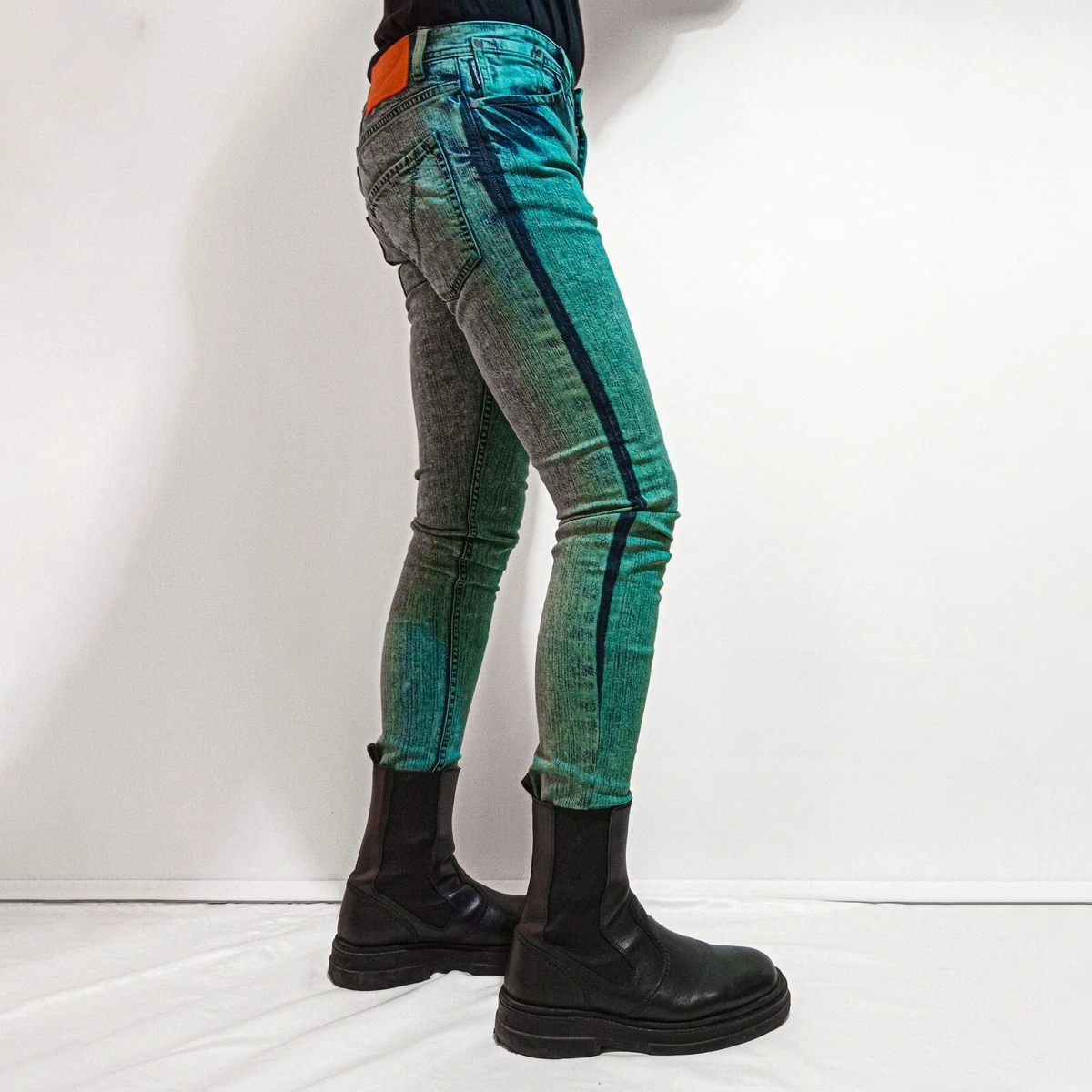 Acid wash sale green jeans
