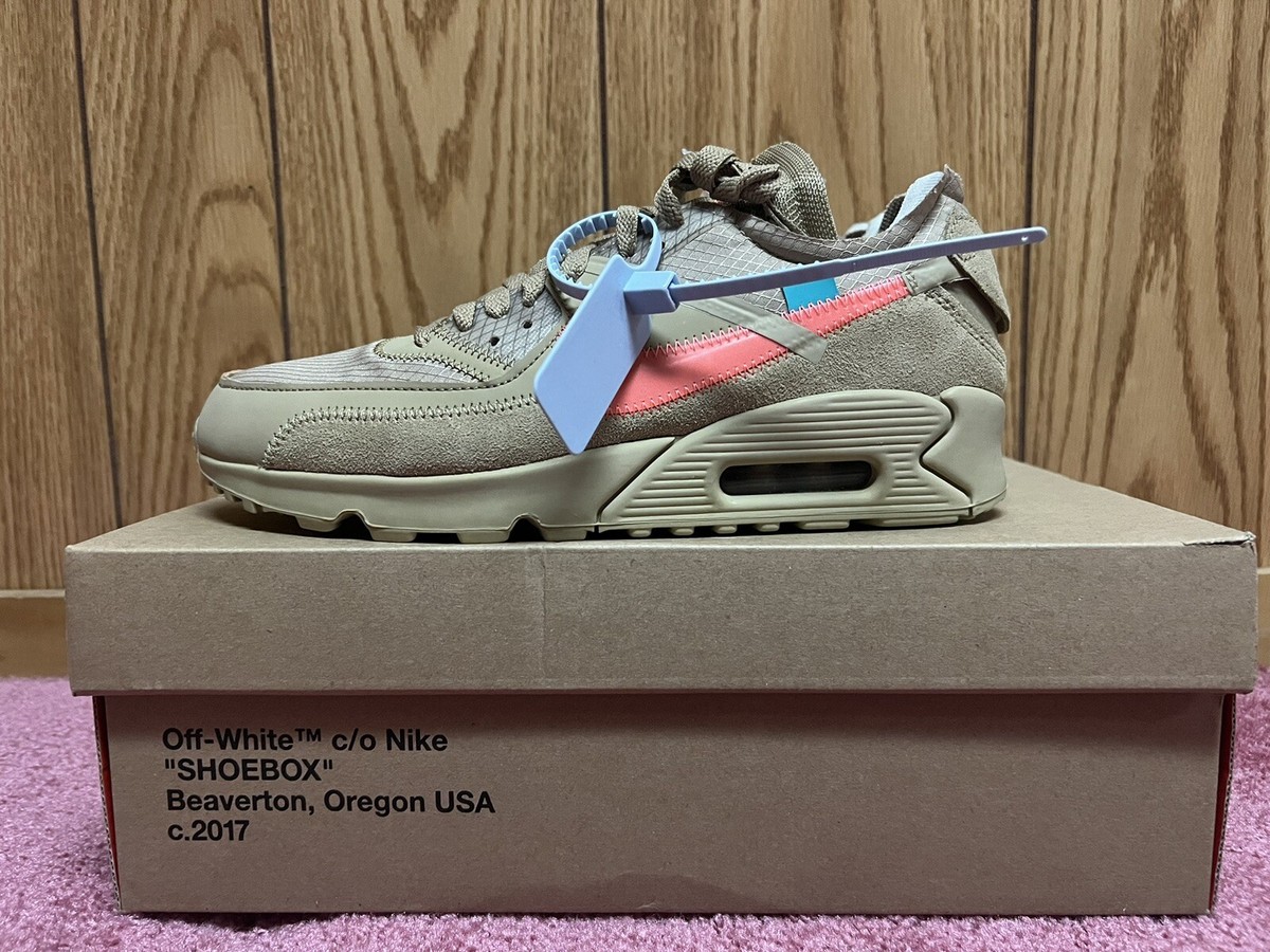 Men's Nike X OFF-WHITE Air Max 90 Desert Ore AA7293 200 Size Men's Nike X OFF-WHITE Air Max 90 Desert Ore AA7293 200 Size