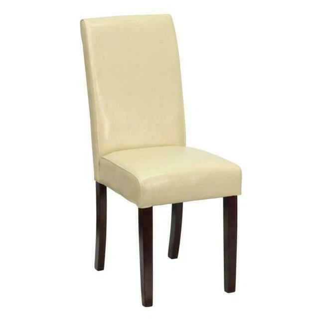 Ivory Leather Dining Room Chairs