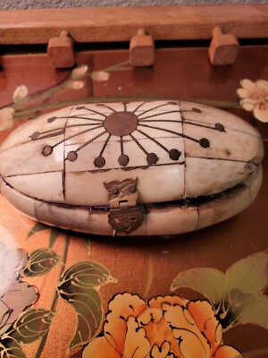 Vintage Camel Bone & Brass Treasure Box  