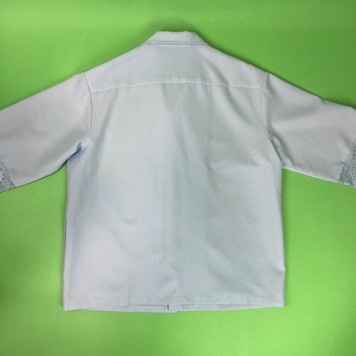 Vintage Iolani Beau Tiki Pastel Blue Formal Hawaiian Wedding Shirt - Size 2XL - Picture 5 of 8