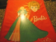 Vintage 1963 Barbie Red Carrying Case Green Dress Ponytail