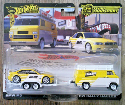 hot wheels premium legends tour team transport bmw m3 & hw rally