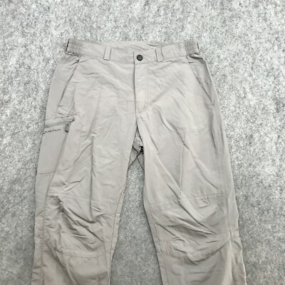 Quechua Pants Mens Size 33 Gray Cargo Hiking Active Elastic Waist Lightweight