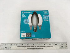 NEW EcoSmart 3-pk 60W B11 Frosted LED Bulb Candelabra Dimmable Daylight 5000K