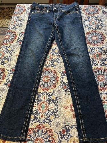 Seven7 Women's Mid Rise Skinny Stretch Dark Denim Blue Jeans Size 10 (32"x30") - Picture 7 of 14