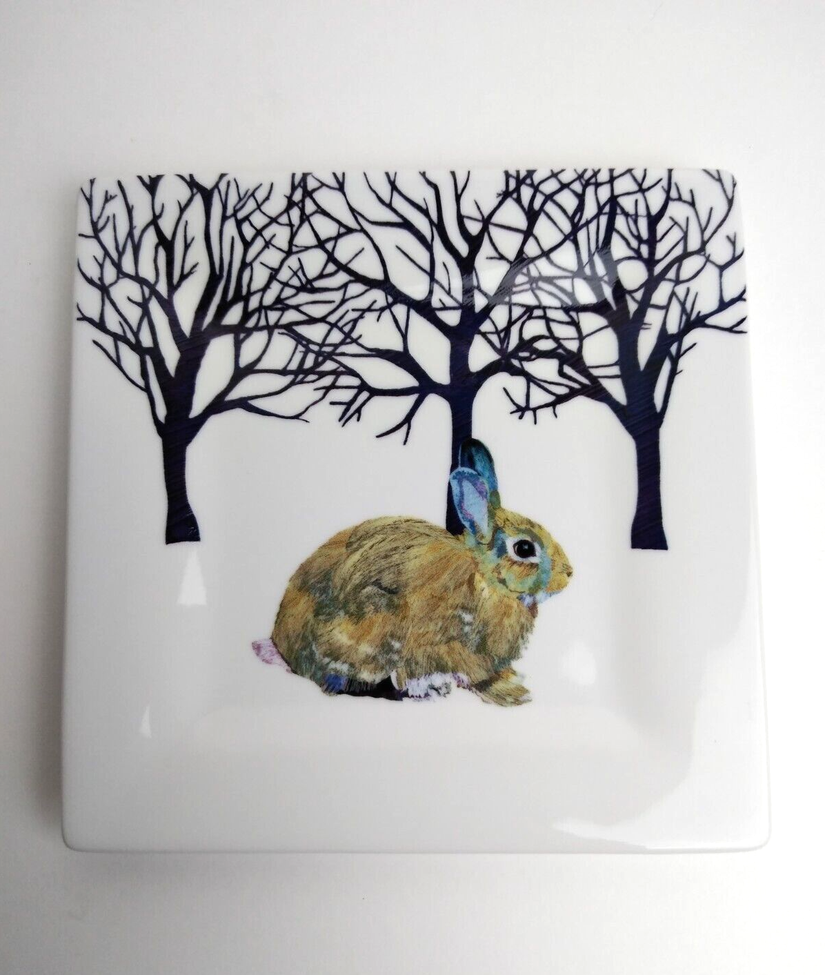 Two Can Art New Bone China Square Plate Winter Rabbit in Snow ppd eBay