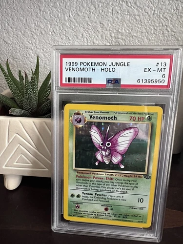 1999 Pokémon TCG Venomoth Jungle 13/64 Holo Unlimited Holo Rare PSA 6