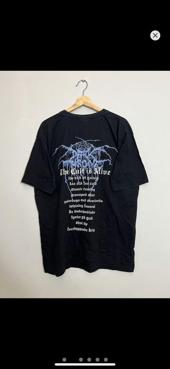 Vintage 00s Darkthrone Cult is alive Black metal Band Tshirt black