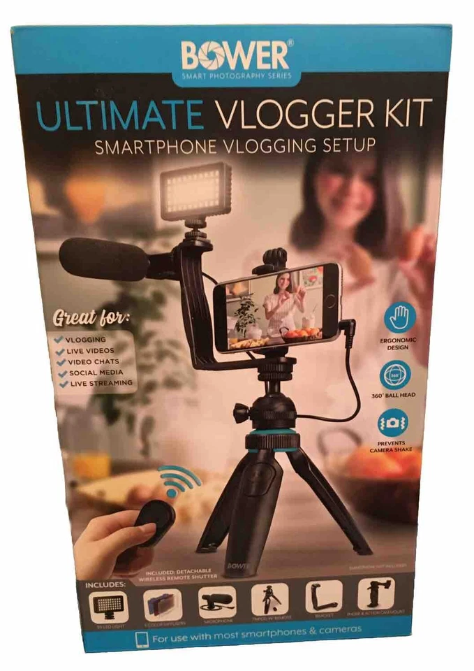 Kit de vlogger Bower Ultimate Smartphone Configuración de vlogging - Nueva caja abierta Foto 4 de 4