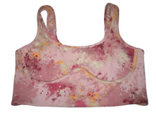 NEW Style not Size for Jenni Plus Paint Splatter Print 34 Pink Sports Bra 1X