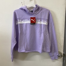 NWT- Puma Women's Light Lavender Amplified Cropped Pullover Hoodie