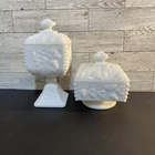 2 Vtg Westmoreland Grapevine Beaded Wedding Boxes