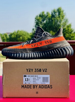Adidas Yeezy 350 V2 Carbon Beluga Size 13.5 Boost Grey Red Slide Foam 500 700 AE