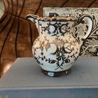 Mitterteich Bavaria 3.5” High Silver, Black & White Creamer Farmhouse Beauty