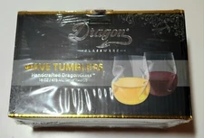 Dragon Glassware Wave Tumblers Handcrafted 16 oz Set of 2 New