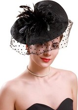 Cizoe Fascinators for Women Kentucky Derby Headpiece Tea Party Hats Black