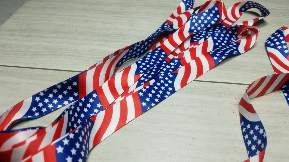 1 Box 180 pc American Flag Decorative Key Chain ID Badge Lanyard Patriot Events - Image 3 of 4