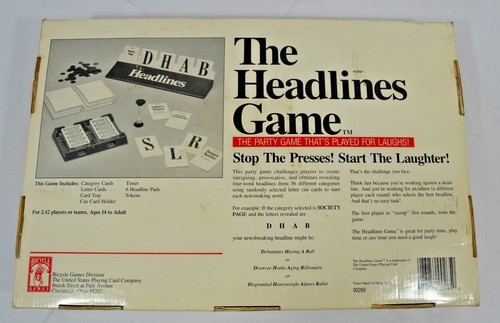 De Colección Raro 1989 The Headlines Juego de Mesa COMPLETO Tarjeta de Bicicleta Noticias Leer Extra Todo - Imagen 4 de 8