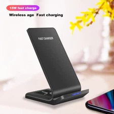 2in1 Wireless Charger Dock Stand For Samsung Galaxy S25+ S24 Apple iPhone 17 Air