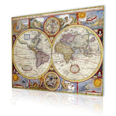 Antique Old Vintage V1 by World Map | Canvas (Rolled) | Wall art picture HD