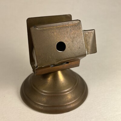 Vintage Matchbox Holder Cigarette Cigar Cutter Metal Antique Table Top Desk 
