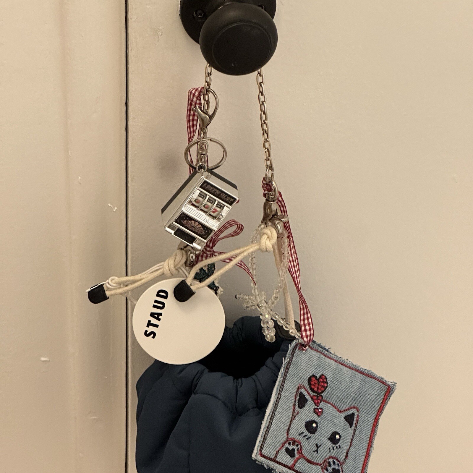 staud bag with Custom Hand Made Keychains — image 4