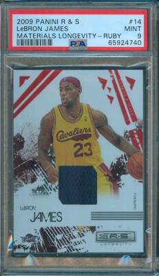 2009-10 Panini R&S LEBRON JAMES Materials Longevity Ruby#14 PSA 9 #121/250