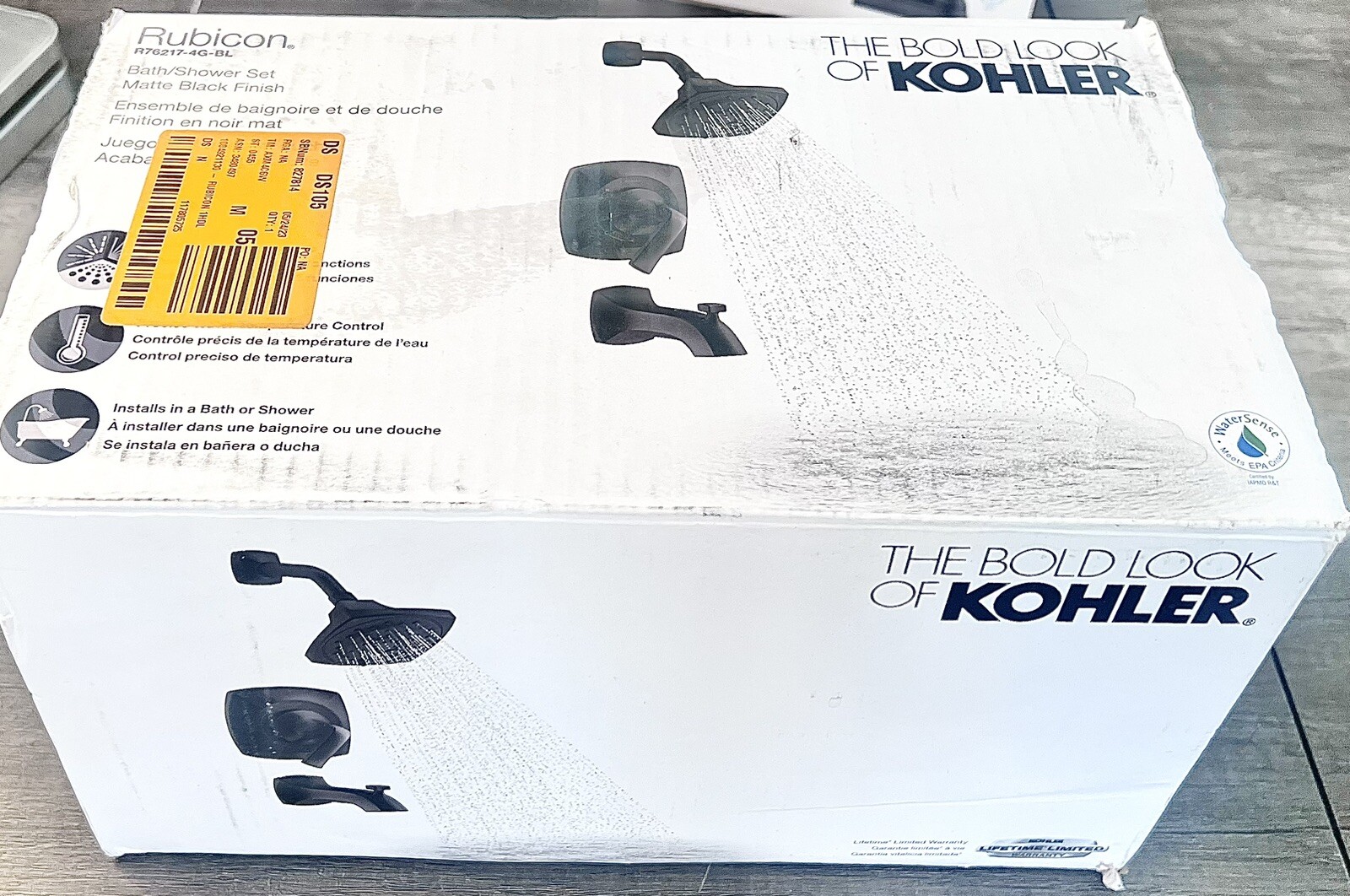 Kohler Rubicon R762174GBL 1Handle 3Spray WallMount Tub &Shower Faucet Black 885612819628 eBay