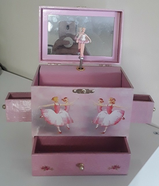 Enchantmints Dancing Ballerina Musical Jewelry Box Swan