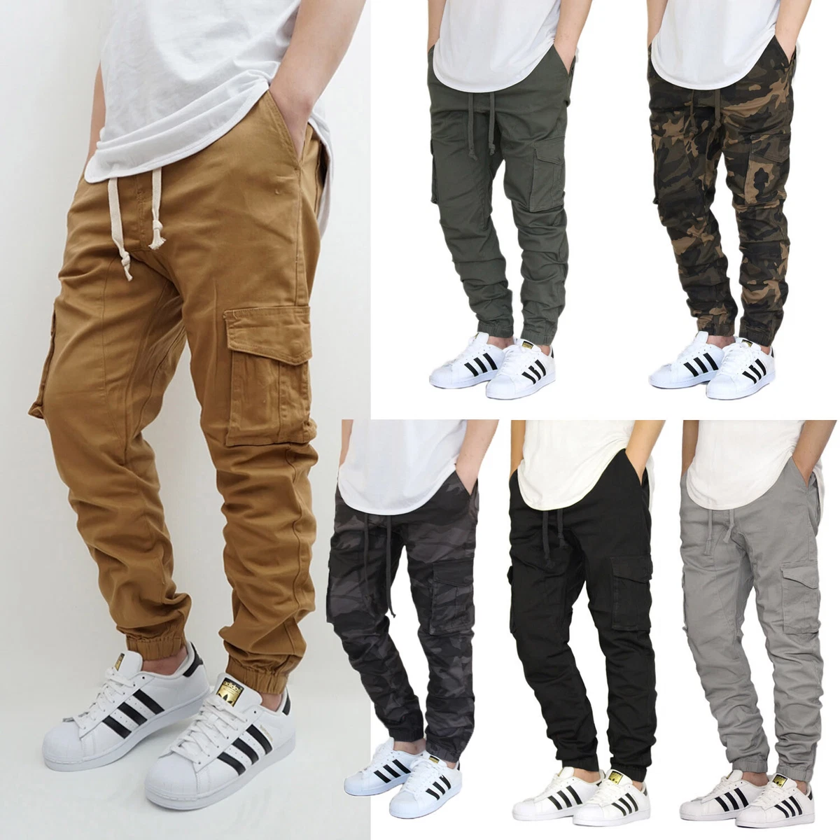 MEN'S CARGO TWILL STRETCH JOGGER PANTS (S-5XL) 6 COLORS * VICTORIOUS *