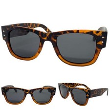 Men's Classic Biker Vintage Retro Style SUNGLASSES Thick Square Tortoise Frame