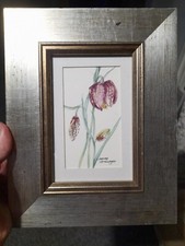 Kleine Blume Aquarell Gemälde signiert Jenny Grainger 