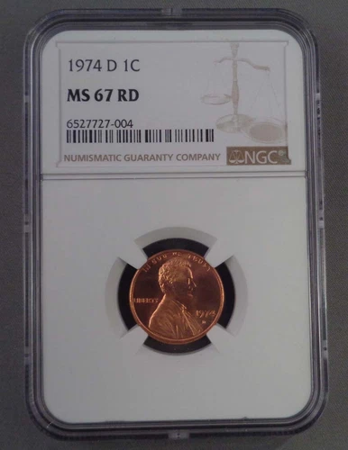 1974 D Lincoln Cent NGC MS67RD