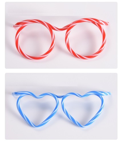 1x Straw Glasses Assorted Coloured Birthday Party Drinking For Gift - Picture 8 of 12