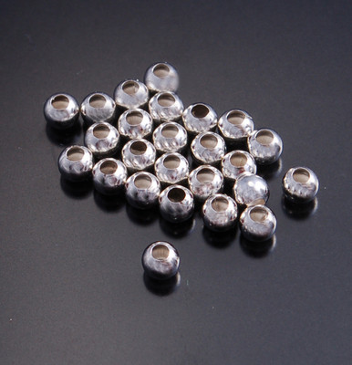 Sterling Silver Beads 4MM PLAIN BEAD - pack of 25 - DB3B