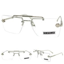 CLASSY Elegant Sophisticated Modern Hip Hop Clear Lens EYE GLASSES Silver Frame