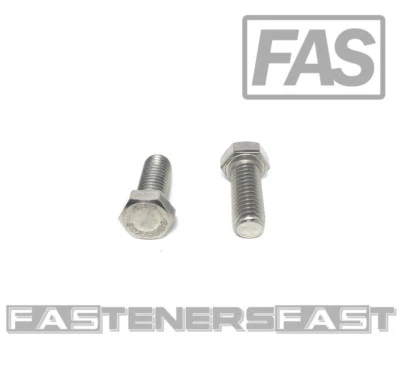 FAS (20) 3/8-16x1" 316 Stainless Steel Hex Cap Screws Hex Bolts FT MARINE GRADE