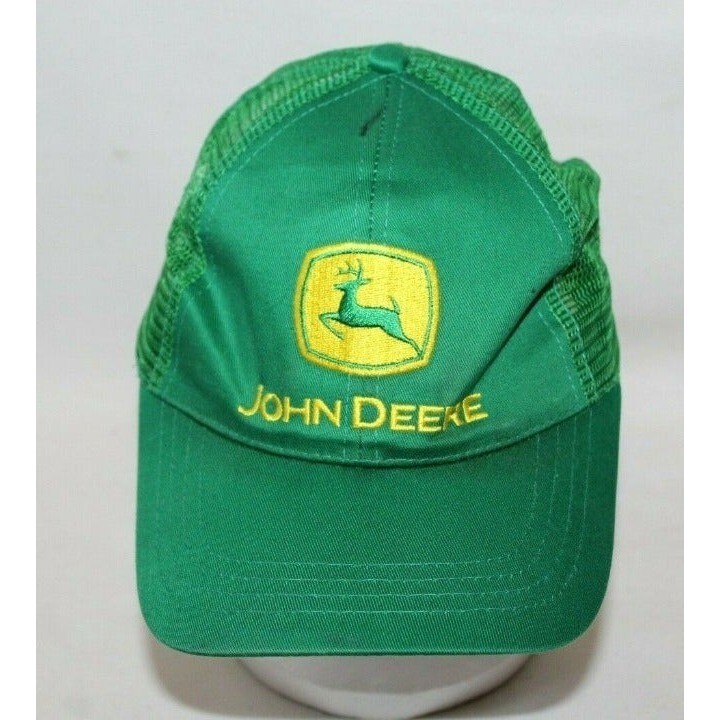 John Deere Mesh SnapBack Green Vintage Cap Hat Yellow  display picture 3
