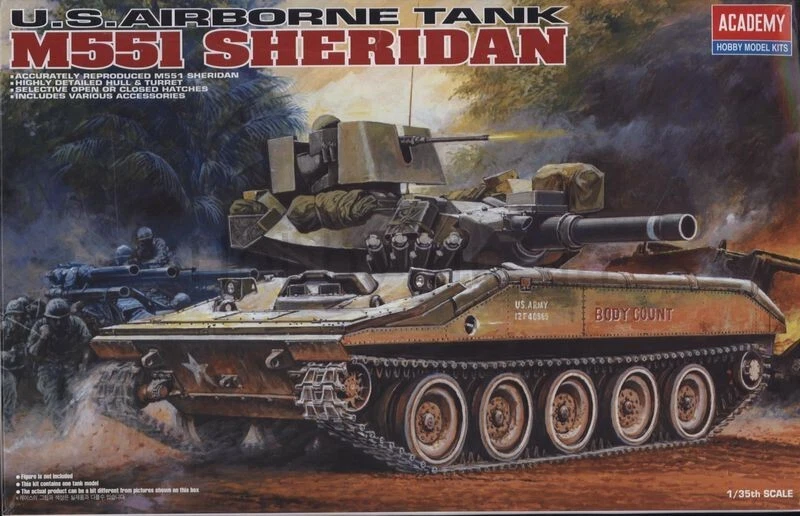 Academy 13011 1:35 M551 Sheridan "Vietnam War" + Eduard 35805 Detail Set - Immagine 2 di 3