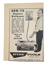 Hyde Tools Wallpaper Steamer Vintage Print Ad 60s ES99 MidCentury Southbridge MA