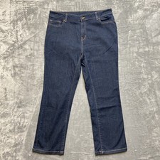 L.L. Bean Straight Leg Jeans Women  s Size 16P Dark Blue Denim