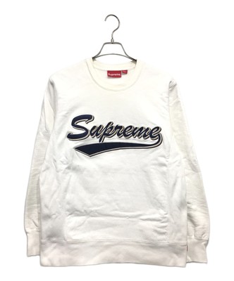 SUPREME 16AW Brush Script Crewneck Sweatshirt Size: Medium White 